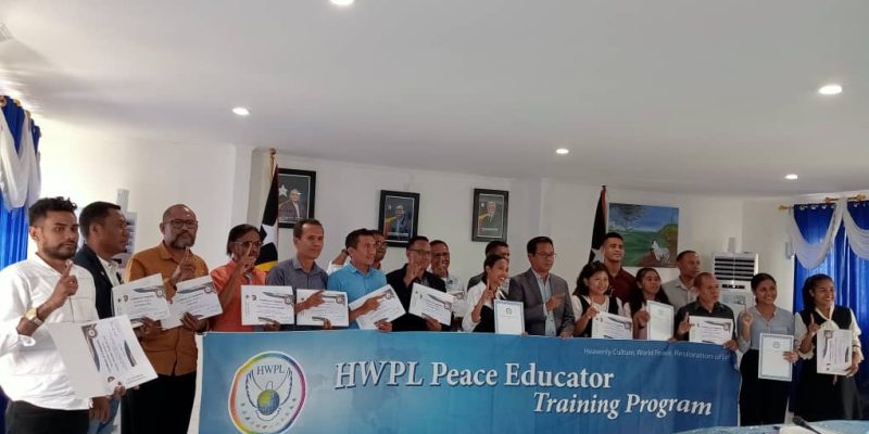 HWPL anugerahi sertifikat bagi 18 pengajar Timor-Leste
