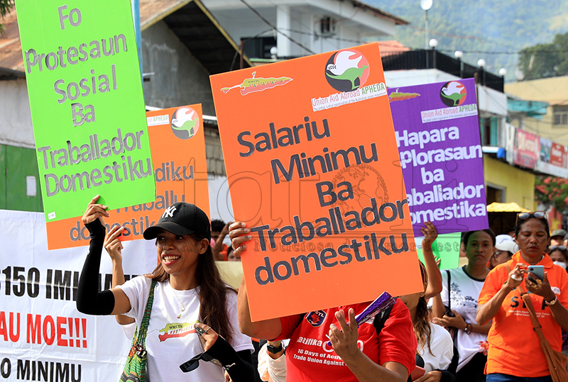 Hari buruh sedunia, KSTL pawai minta kenaikan upah minimum menjadi $150