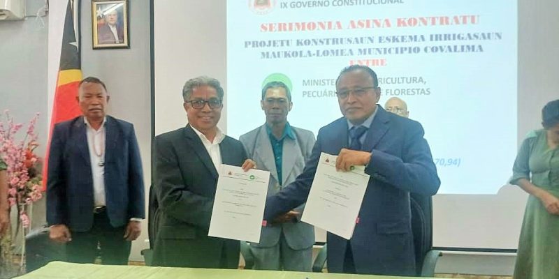 Perusahaan Indonesia sepakati kontrak pembangunan irigasi Maukola di Covalima