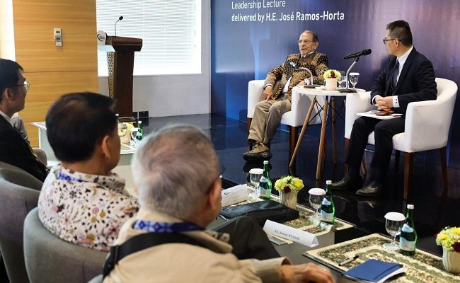 Kepemimpinan-Diplomasi Regional tema kuliah umum Ramos-Horta di ERIA School Government
