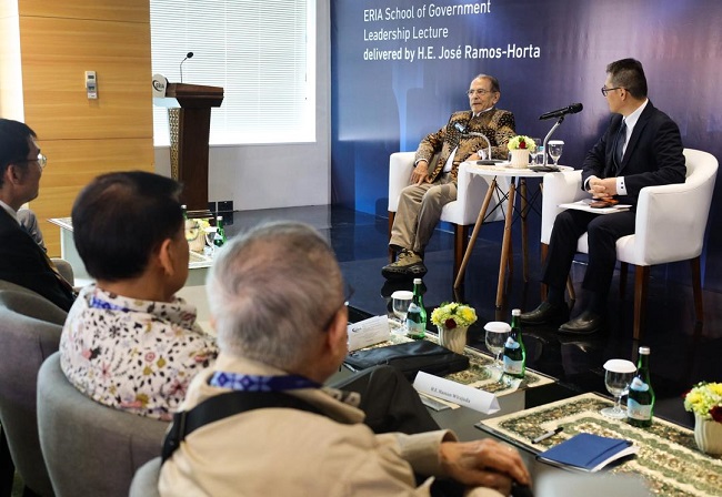 Kepemimpinan-Diplomasi Regional tema kuliah umum Ramos-Horta di ERIA School Government