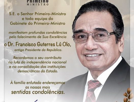 PM Xanana Gusmão sampaikan ucapan belasungkawa atas wafatnya Mantan Presiden Lú Olo