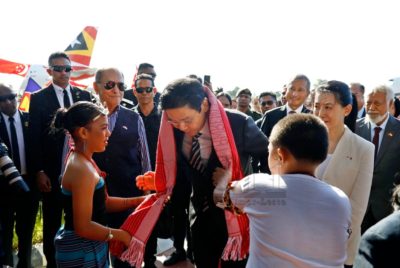 Perdana Menteri Singapura Lawrence Wong tiba di Dili   