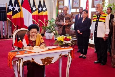 Megawati disambut upacara kenegaraan di Istana Kepresidenan Timor-Leste