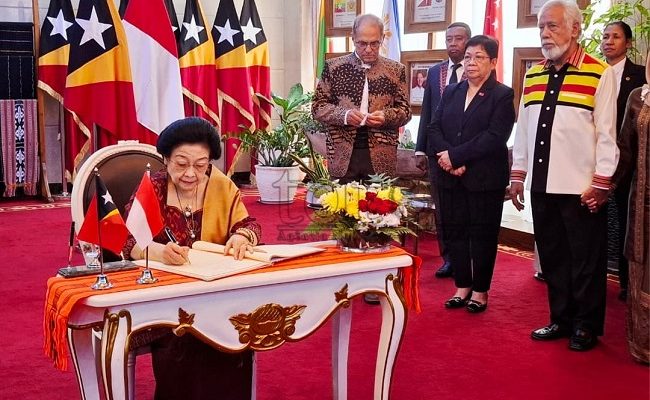 Megawati disambut upacara kenegaraan di Istana Kepresidenan Timor-Leste