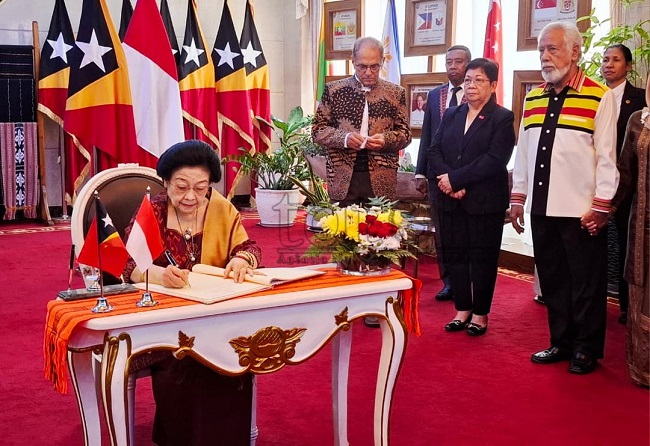Megawati disambut upacara kenegaraan di Istana Kepresidenan Timor-Leste